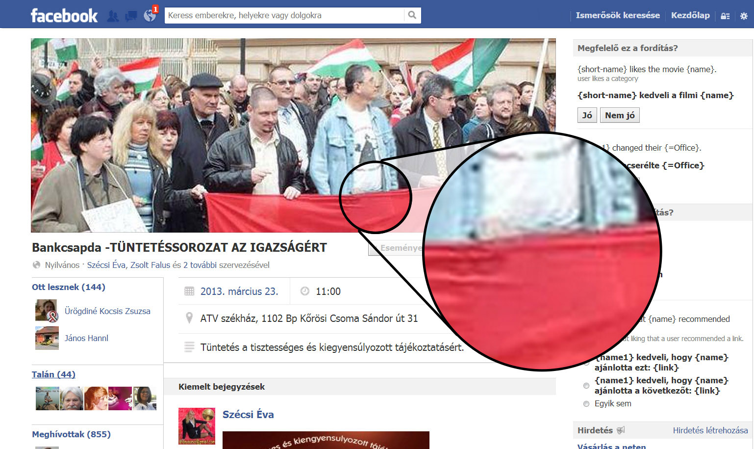 Bankcsapda – TÜNTETÉSSOROZAT AZ IGAZSÁGÉRT facebook oldal fejlece: levágták a kezemet csuklóból, azt pedig az árulóknak szokták és az nem én vagyok barátaim! Vagy a Szent Jobbra gondoltatok?